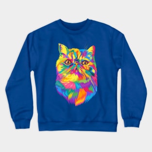 Colorful cute cat rainbow Crewneck Sweatshirt